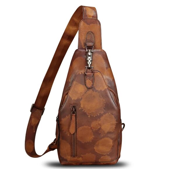 2444 Leather Sling Bag and Vintage Handmade Leather Sling Backpack Fashion main image 6